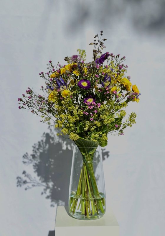 Bouquet in Gelb, Violett und Rosa