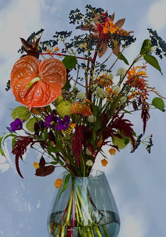 Bouquet in Orange und Violett