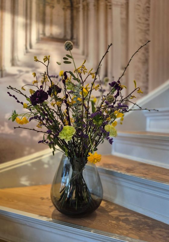 Bouquet in Gelb und Violett