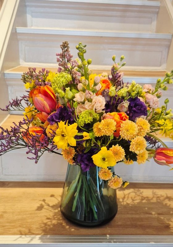 Bouquet in Gelb, Orange und Violett